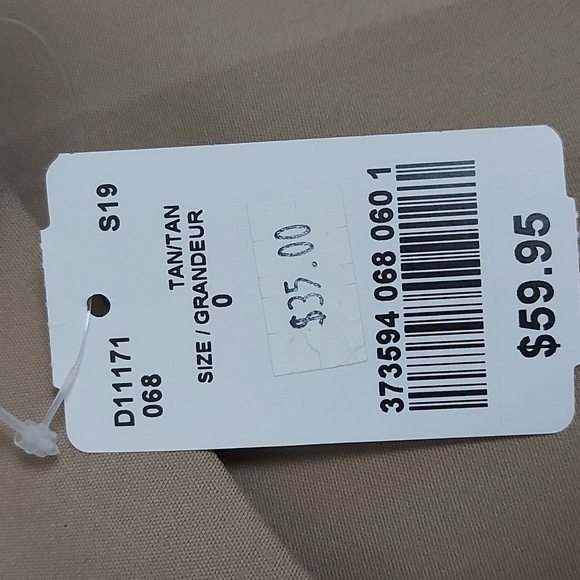 Size 0 Cotton Blend Women's Tan Dress Pants - Picture 6 of 6